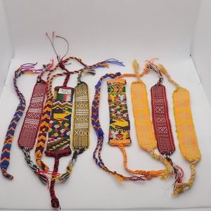 Fabric and Yarn Tie Bracelets